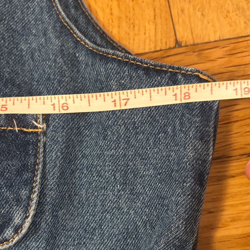 Sleeveless Blue Denim Button-Front Dress - Picture 9 of 11